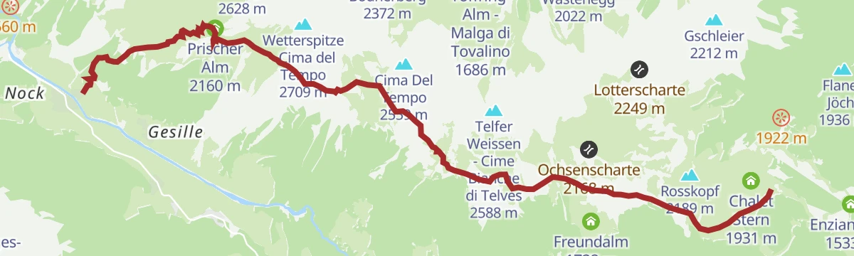 Route map: Alta Via di Ridanna